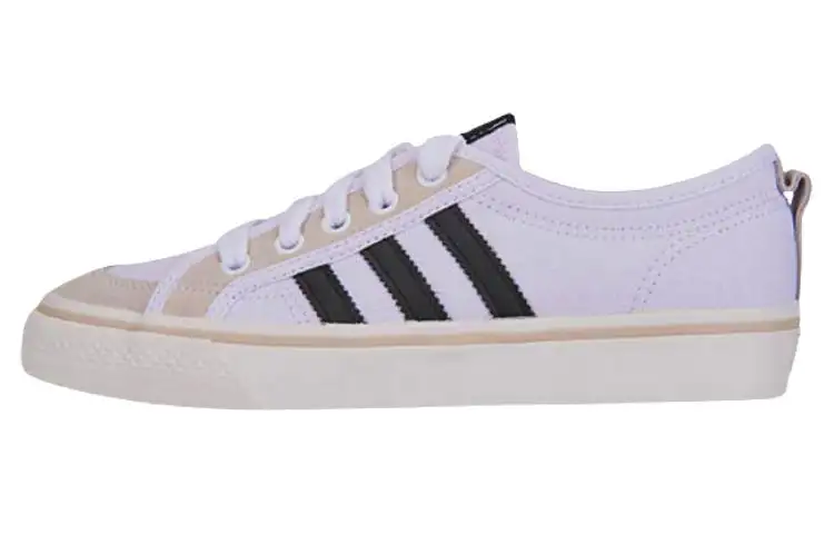 Adidas Originals Nizza Lightweight And Breathable Low top Skateboard Shoes Men's White Black