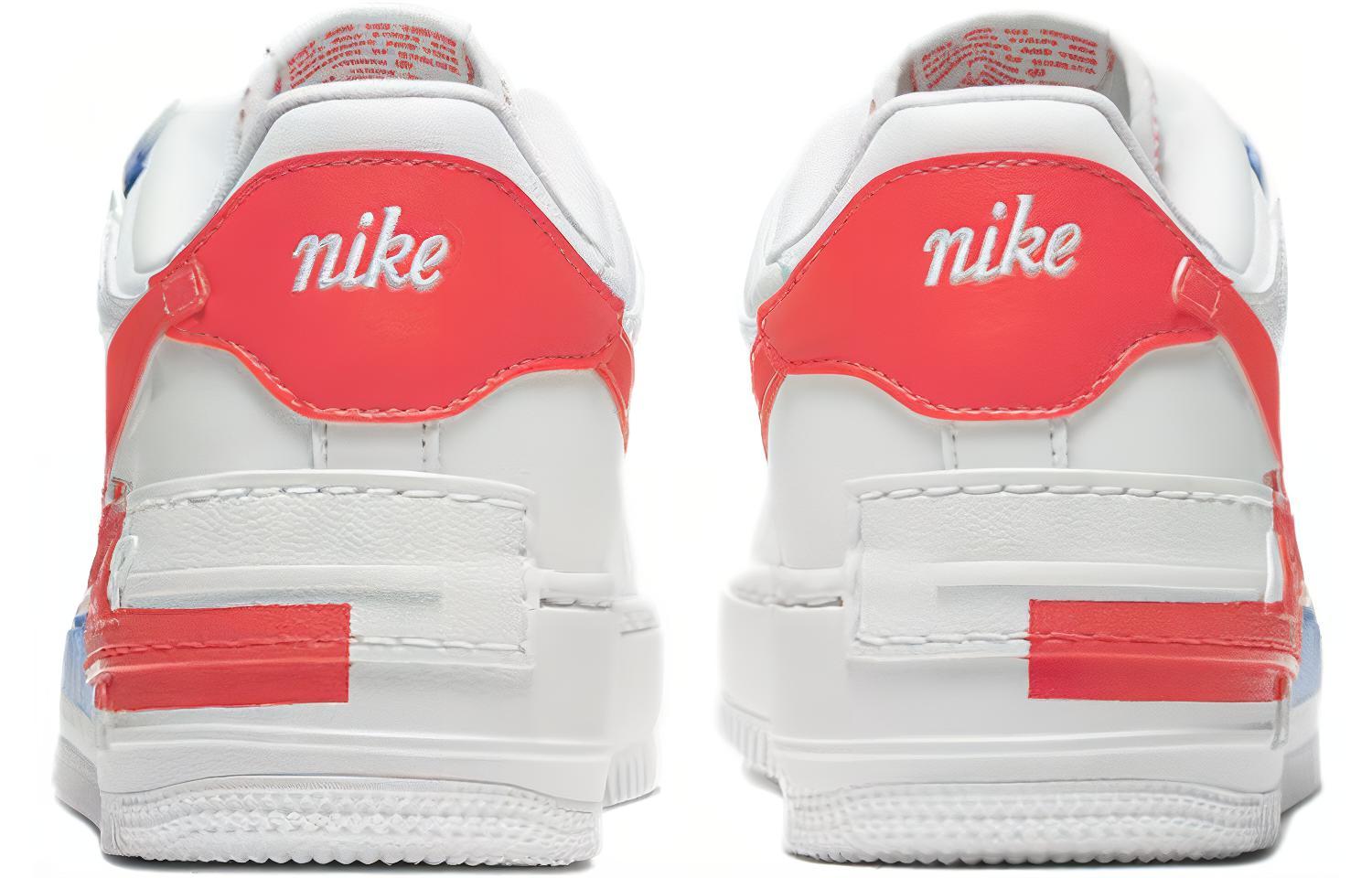 Женские кроссовки Nike Air Force 1 Shadow SE (бело-сине-красные) — Белыйсинийкрасный — фото 5