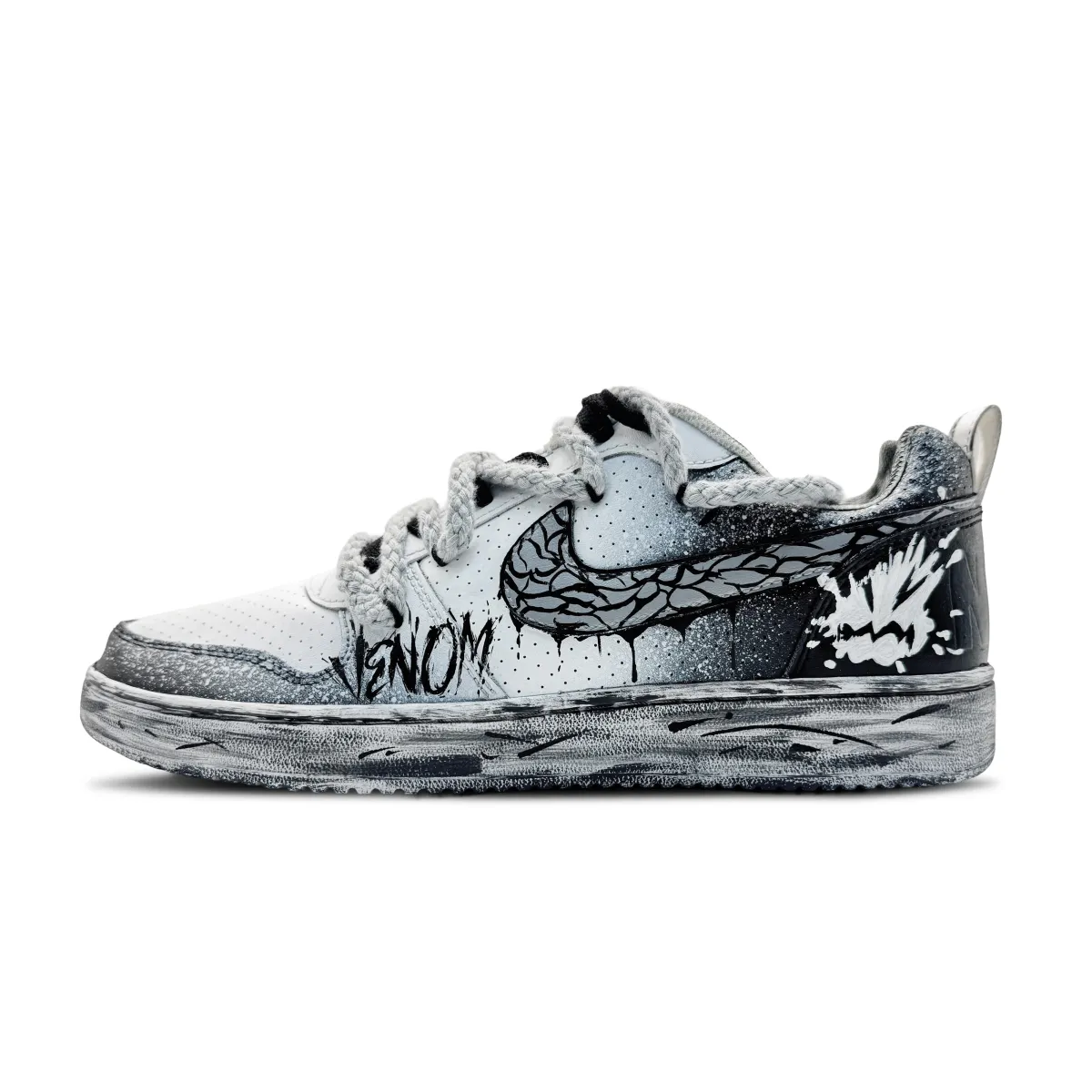 Nike Court Borough Ruined Ruins Fission Synthetic Leather Abrasion Resistant Balance Abrasion Resistant Balance Low top