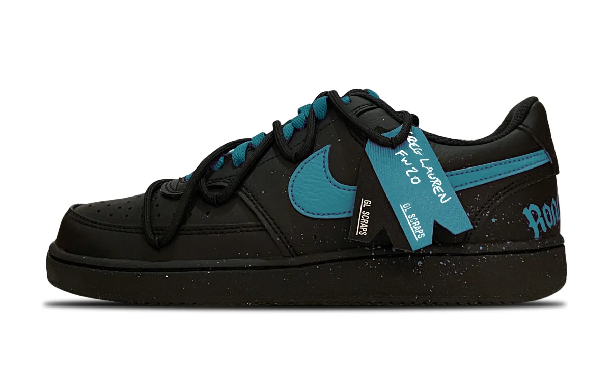 Nike Court Vision Low Slip Resistant Abrasion Resistant Low top Skateboard Shoes Unisex Black Blue