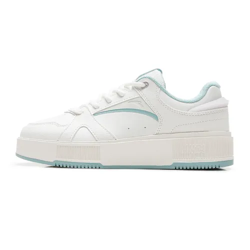 ANTA Life Collection Skateboard Shoes Women's Mid Top Ivory White/Misty Purple/Ice Water Green