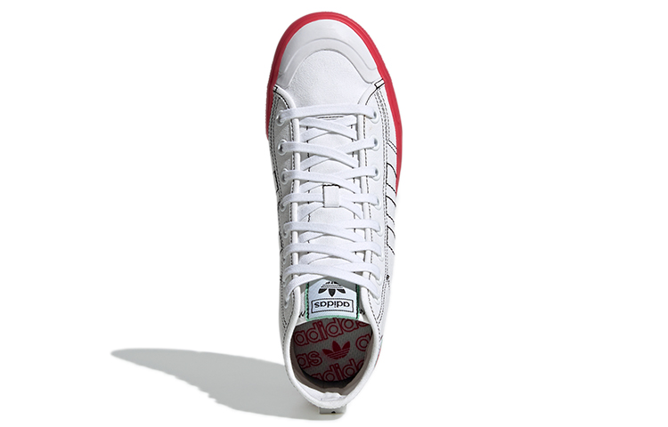 Кеды adidas originals NIZZA Hi Rf (бело-красные) — фото 5