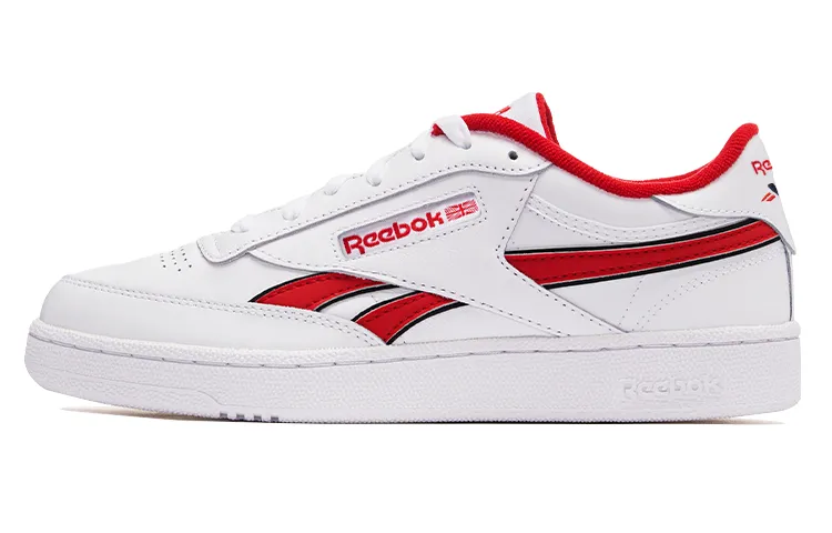 Reebok Club C Revenge Abrasion Resistant Abrasion Resistant Low top Skateboard Shoes Unisex White Red