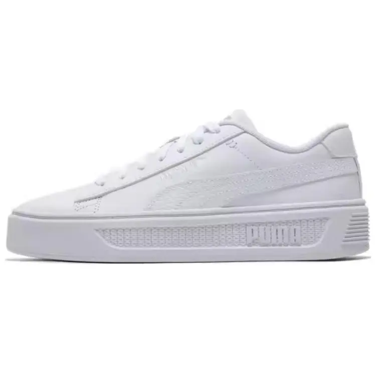 PUMA Smash Platform Artificial Leather, Leather Abrasion Resistant Abrasion Resistant Low top Skateboard Shoes Women's