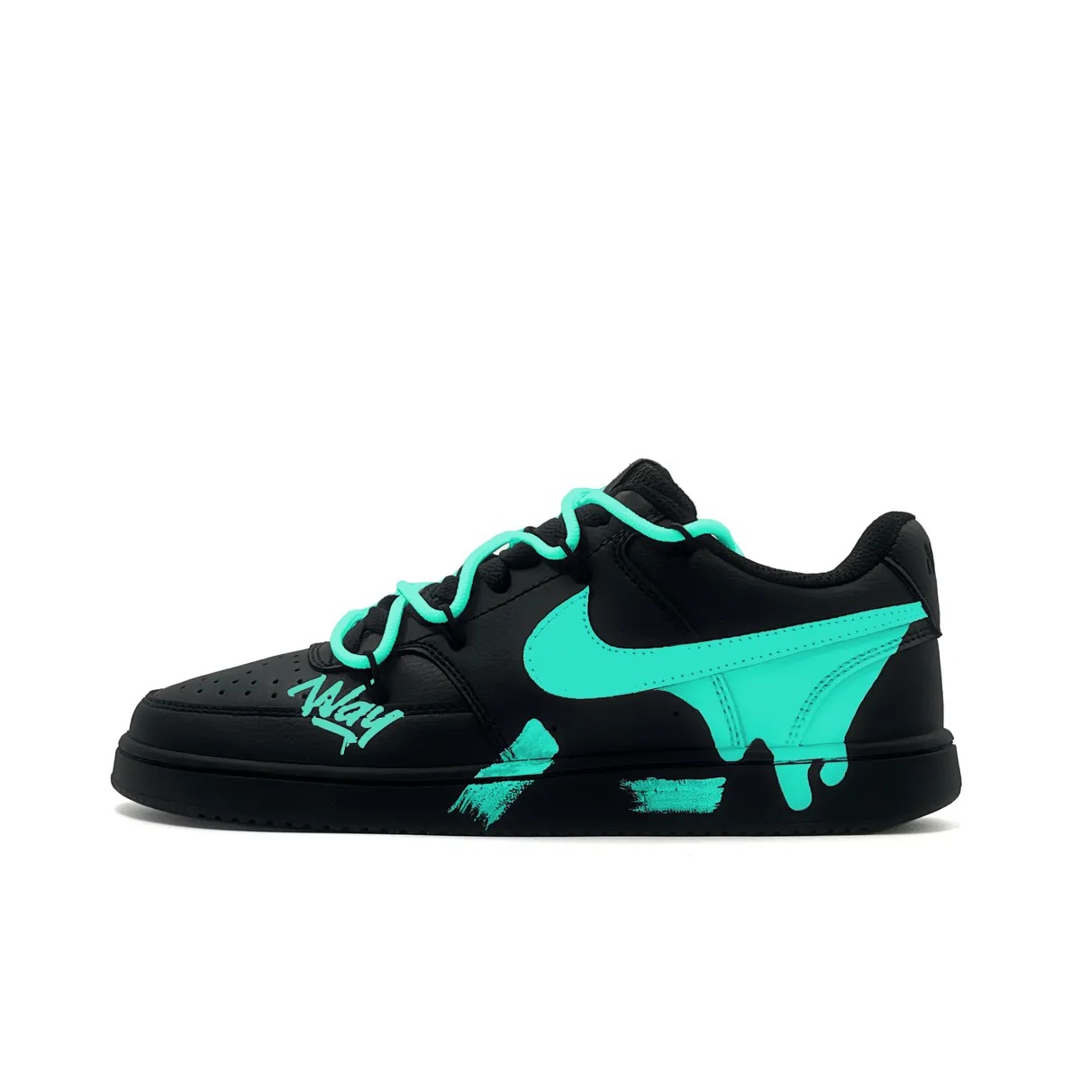 Nike Court Vision Abrasion Resistant Abrasion Resistant Low top Skateboard Shoes Unisex Green Black