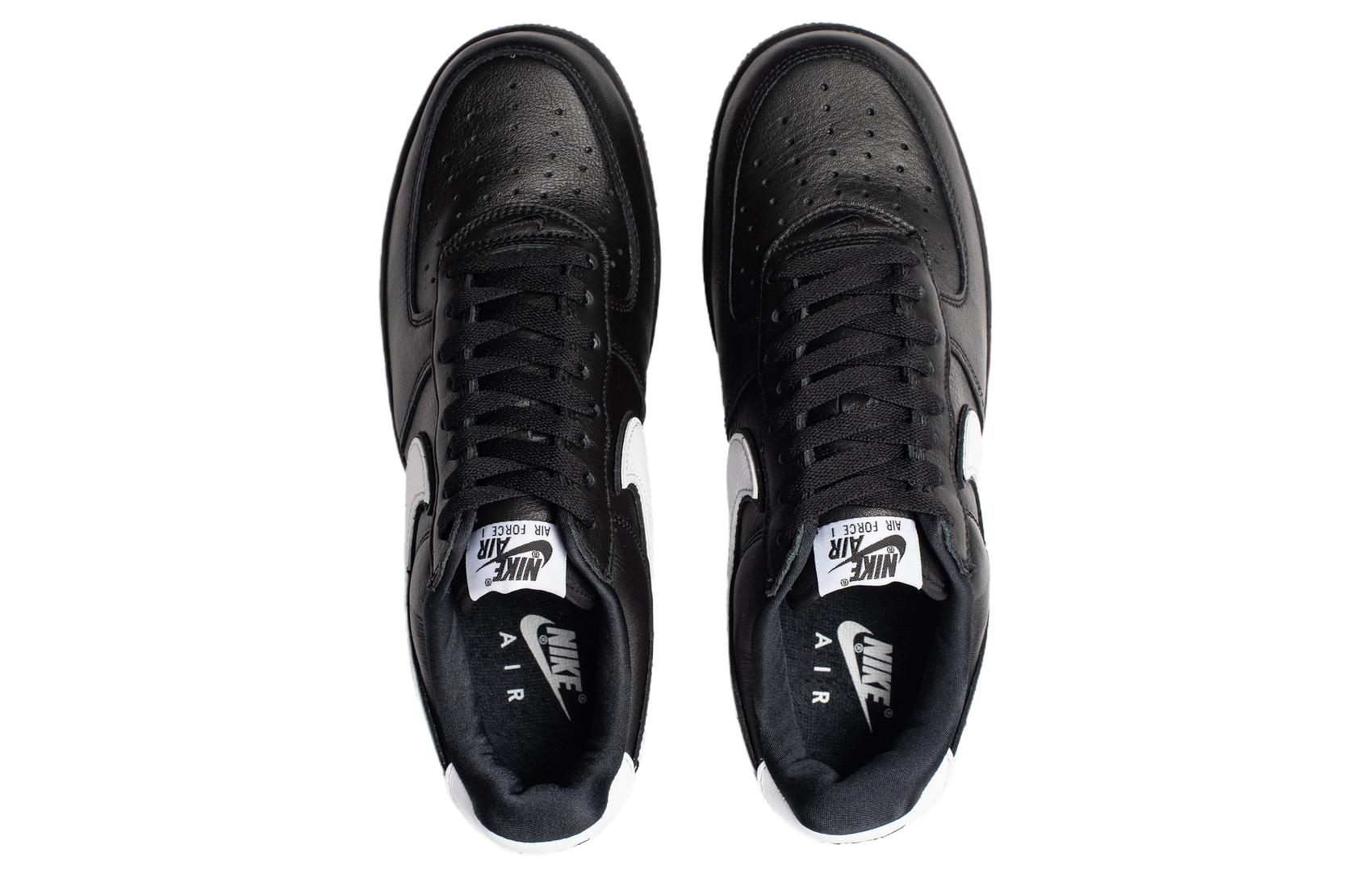 Кроссовки Nike Air Force 1 retro low qs black (черные) — Чёрныйбелый — фото 4