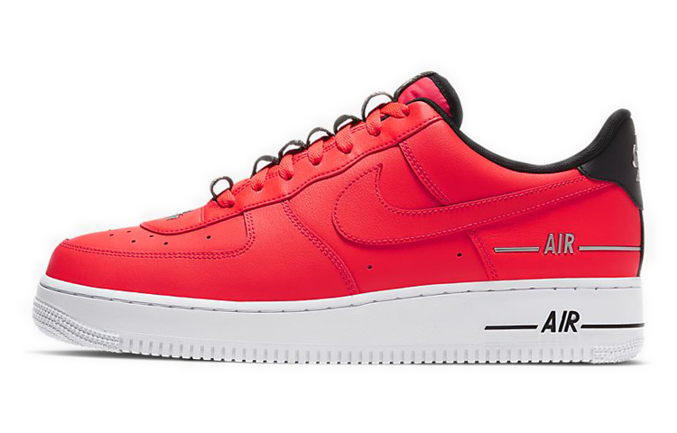 Мужские кроссовки Nike Air Force 1 07 'Double Air' (красно-черный) — Красныйчёрный — фото 1