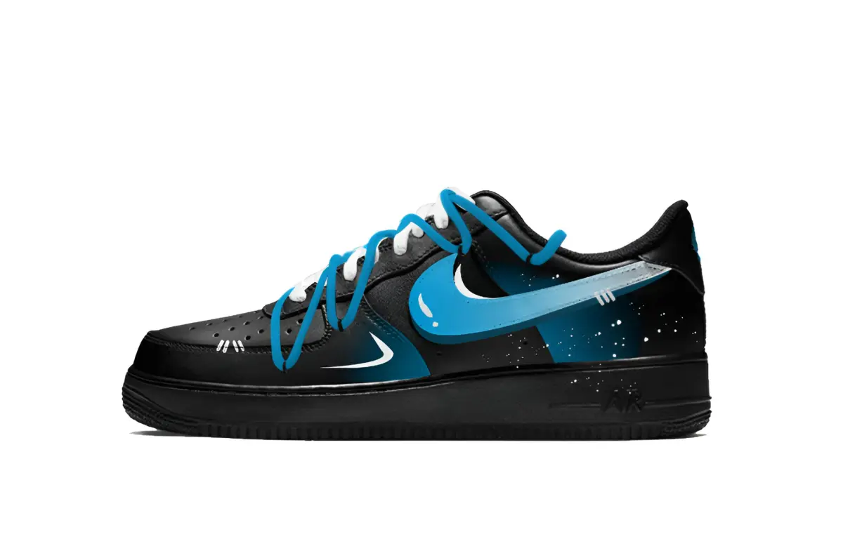 Nike Air Force 1 Feng Lin Cushioning, Wear Resistant Low top Skateboard Shoes Unisex Blue Black