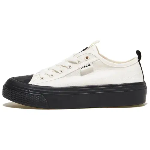 FILA Scanline EXP Comfortable Cushioning, Wear Resistant Low top Skateboard Shoes Unisex White Black Korean Style