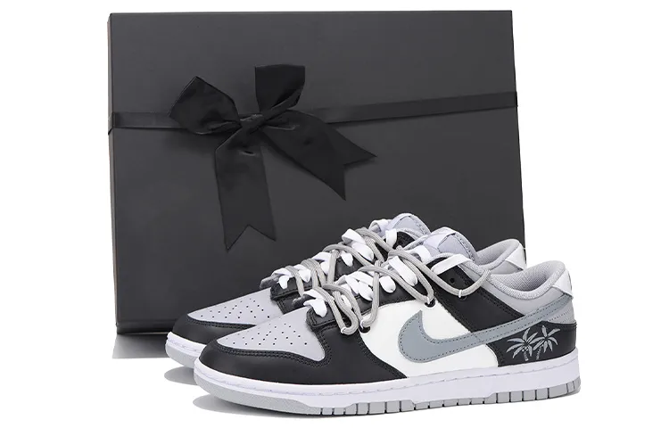 Nike Dunk Retro Skateboard Shoes Men's Black Gray Special Gift Box