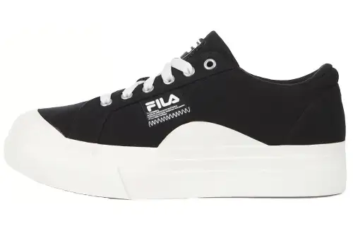 FILA Heli Low top Skateboard Shoes Unisex Black White Korean Style