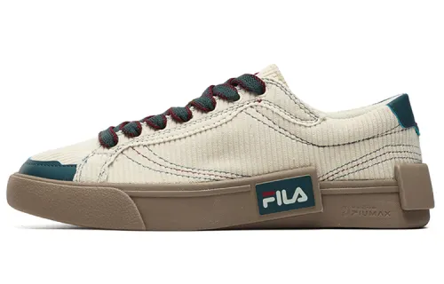FILA FUSION Fila trendy brand POP fabric synthetic leather corduroy trendy versatile round toe lace-up low-top sneakers men's off-white blue