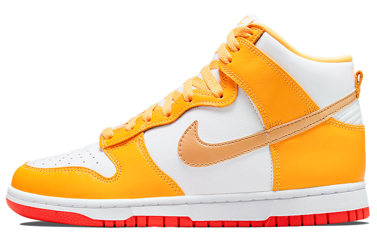 Женские кроссовки Nike Dunk High University Gold (оранжево-белые)