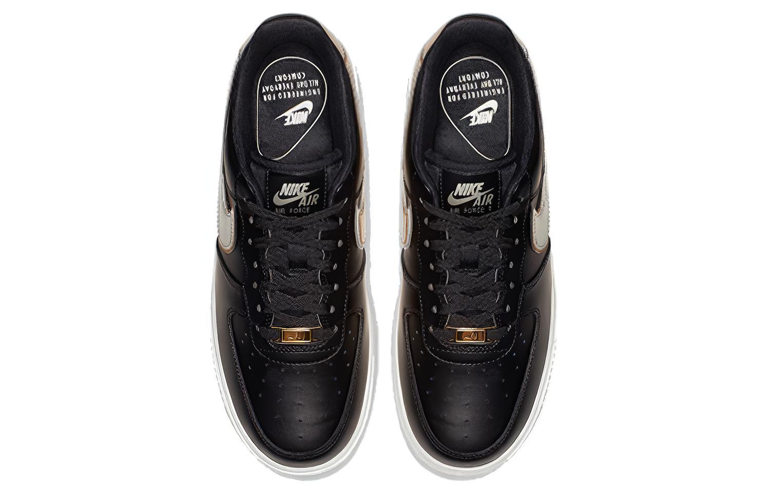 Женские кроссовки Nike Air Force 1 (черно-золотые) — фото 3