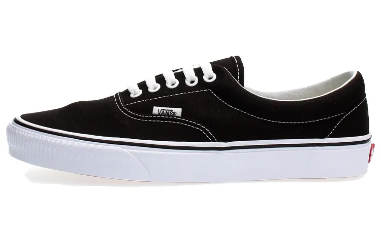 Vans Era Abrasion Resistant Lightweight Low top Skateboard Shoes Unisex Black White