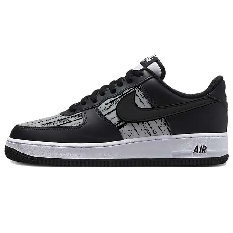 Nike Air Force 1 Dotted Ink Splatter, Dark Shadow Line Slip Resistant Low top Skateboard Shoes Unisex Black Gray