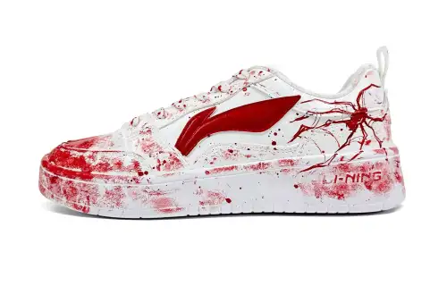 Li Ning Sycee V2 Slip Resistant Abrasion Resistant Low top Skateboard Shoes Women's Red White