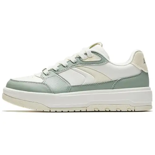 Anta 982 Slip Resistant Cushioning Low top Skateboard Shoes Women's White Green