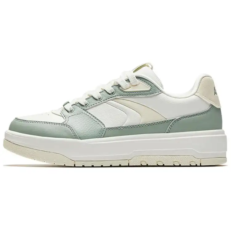 Anta 982 Slip Resistant Cushioning Low top Skateboard Shoes Women's White Green