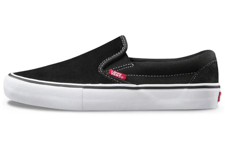 Vans Slip on Pro Lightweight Low top Skateboard Shoes Unisex Black White