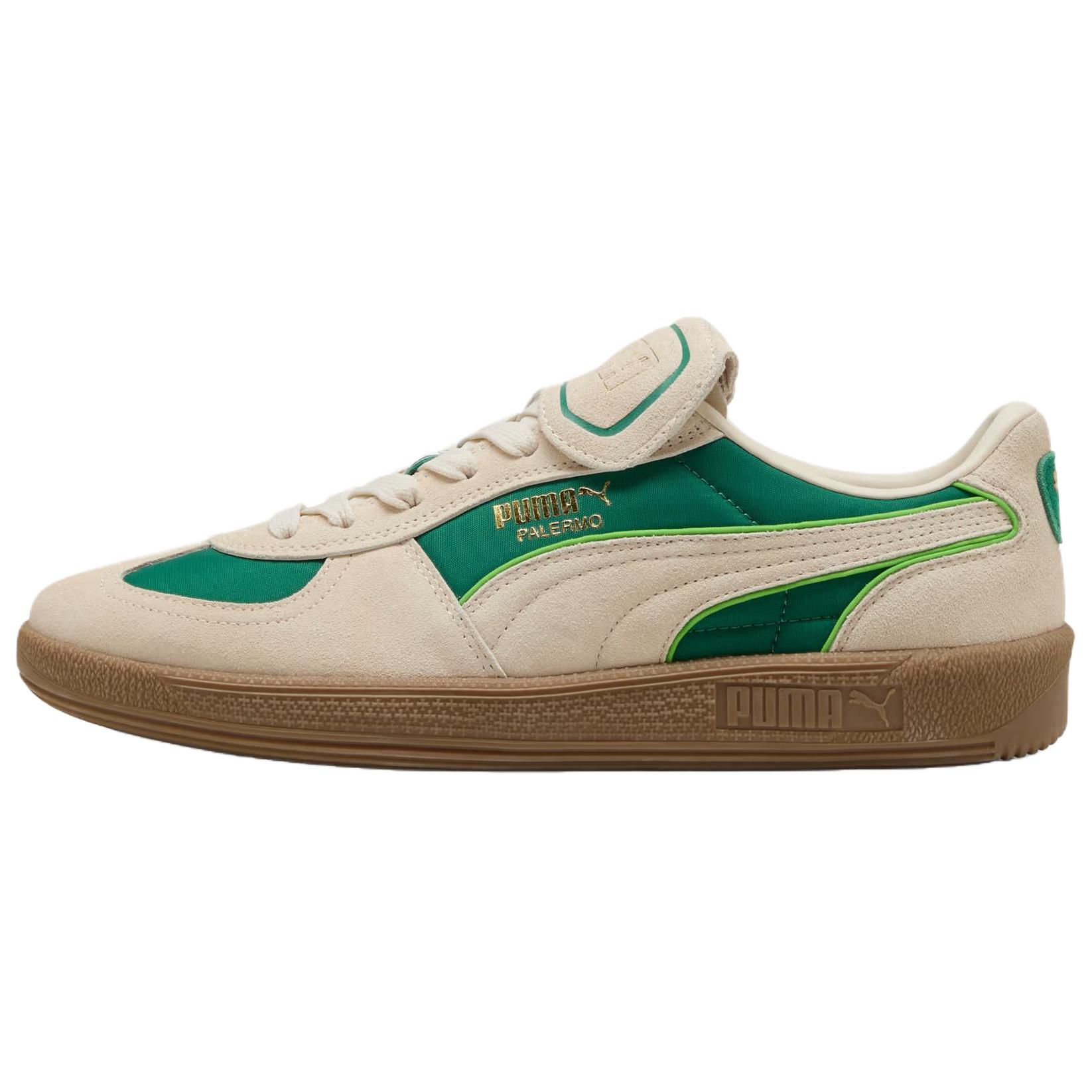 PUMA Palermo PREMIUM Fabric Abrasion Resistant Abrasion Resistant Low top Skateboard Shoes Unisex Green