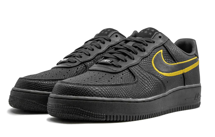 Мужские кроссовки Nike Air Force 1 Kobe Black Mamba (черный / желтый) — Чёрный / жёлтый — фото 3