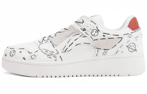 Li Ning Tianji Skateboard Shoes Women's Low Top Mist White