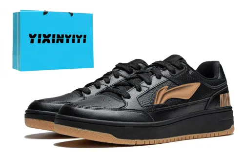 Li Ning Tianji Slip Resistant Abrasion Resistant Low top Skateboard Shoes Men's Yellow Black