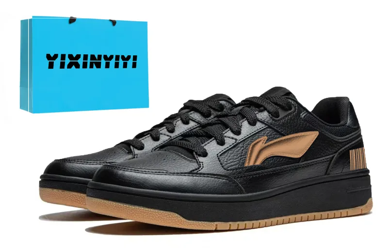 Li Ning Tianji Slip Resistant Abrasion Resistant Low top Skateboard Shoes Men's Yellow Black