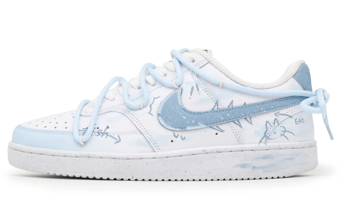 Nike Court Vision 1 Low top Skateboard Shoes Women's Blue White