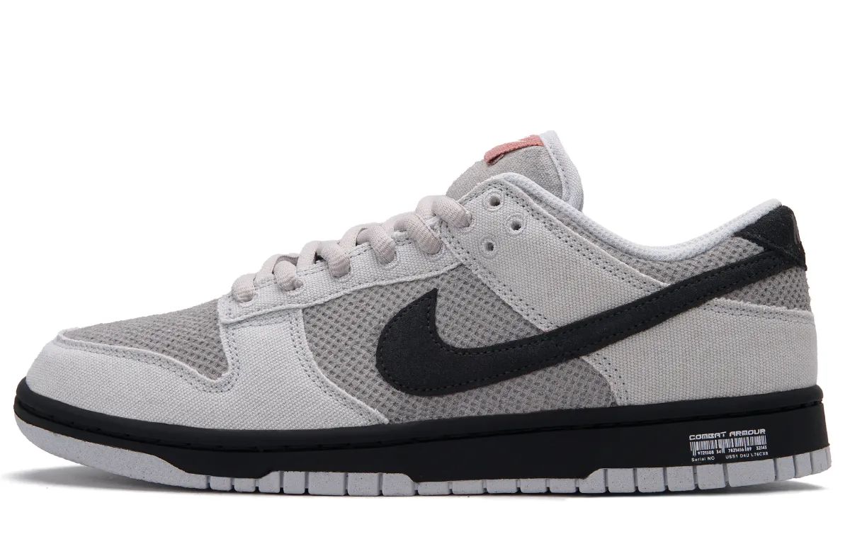 Nike Dunk Abrasion Resistant Abrasion Resistant Low top Skateboard Shoes Unisex Black Gray