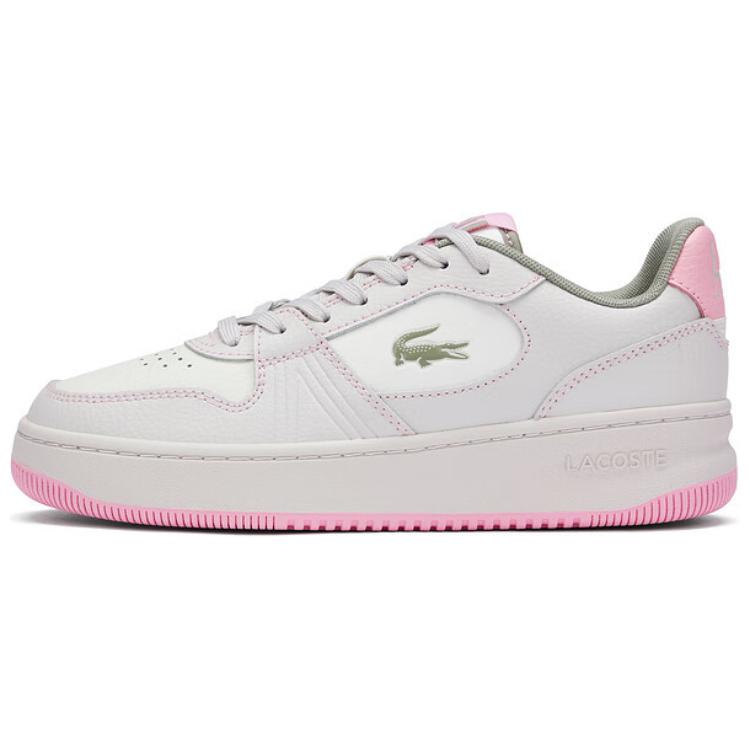 LACOSTE Abrasion Resistant Abrasion Resistant Low top Skateboard Shoes Women's Ecru Light Pink