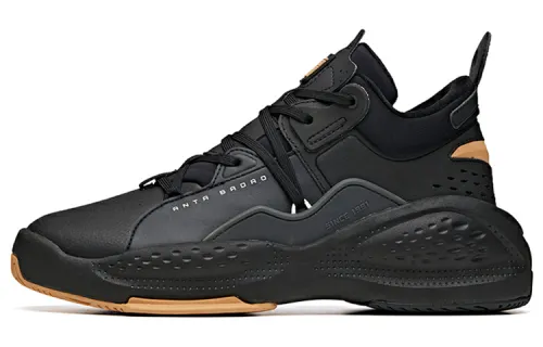 Anta Synthetic Leather, Textile Coverage Thermal Slip Resistant Cushioning Abrasion Resistant Mid top Skateboard Shoes