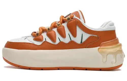 FILA CARROT 1 Carrot Shoes Cushioning, Wear Resistant Low top Skateboard Shoes Women's Orange White