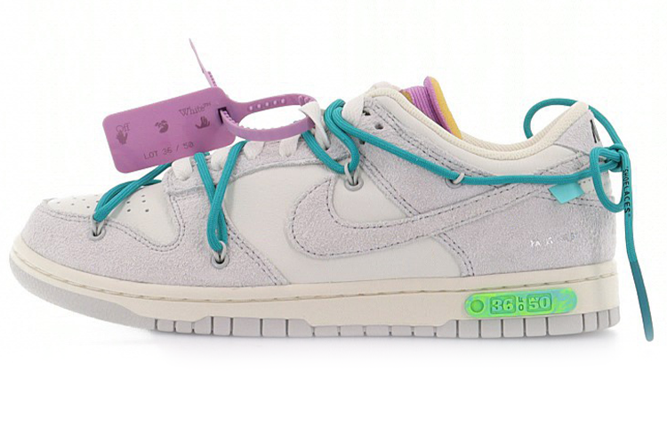 Кеды OFF-WHITE x Nike Dunk "The 50" NO.36 (серо-белые)