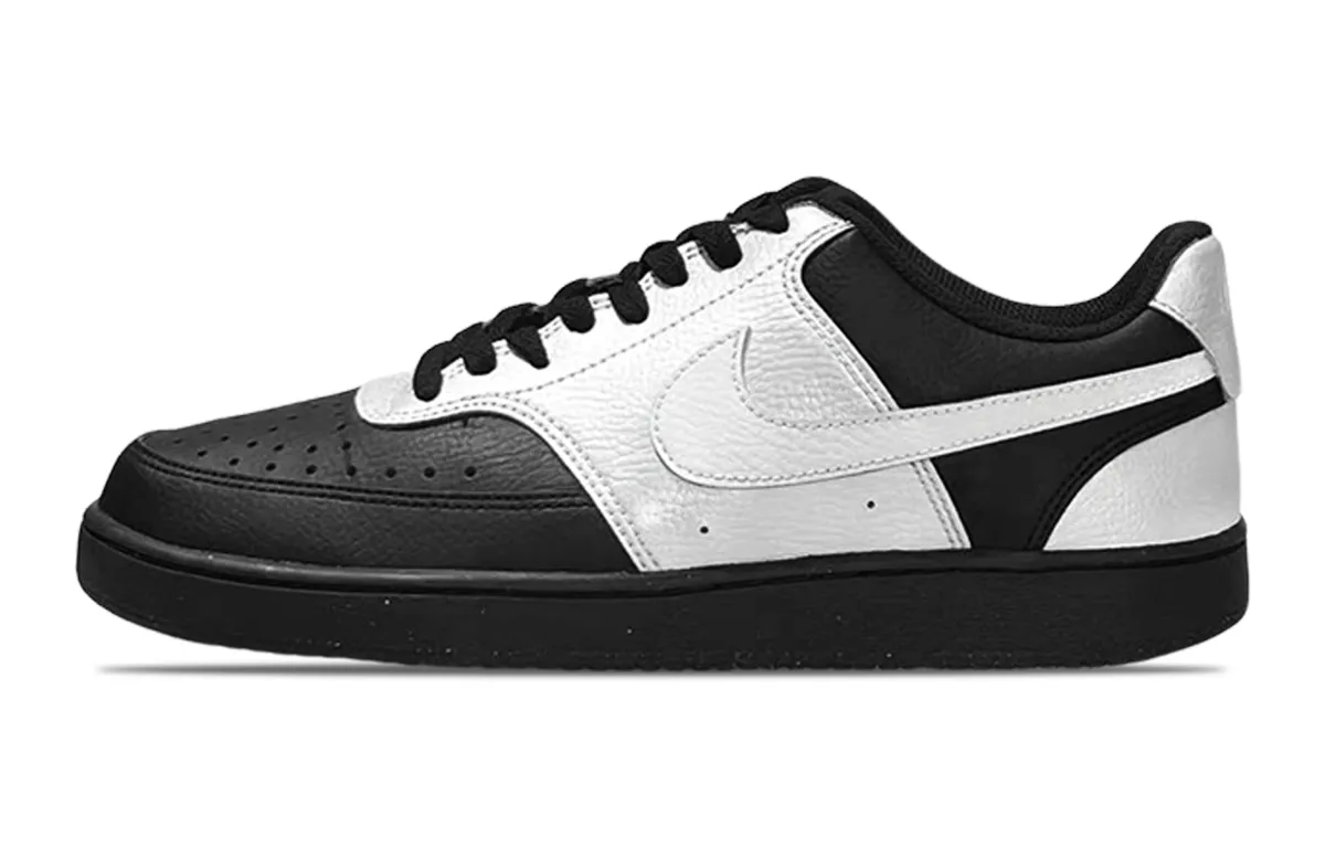 Nike Court Vision Low Black Silver Classic Abrasion Resistant Low top Skateboard Shoes Unisex Silver Black