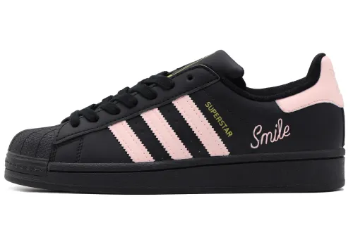 Adidas Originals SUPERSTAR Peach Cheese Slip Resistant Abrasion Resistant Low top Skateboard Shoes Unisex Black Pink