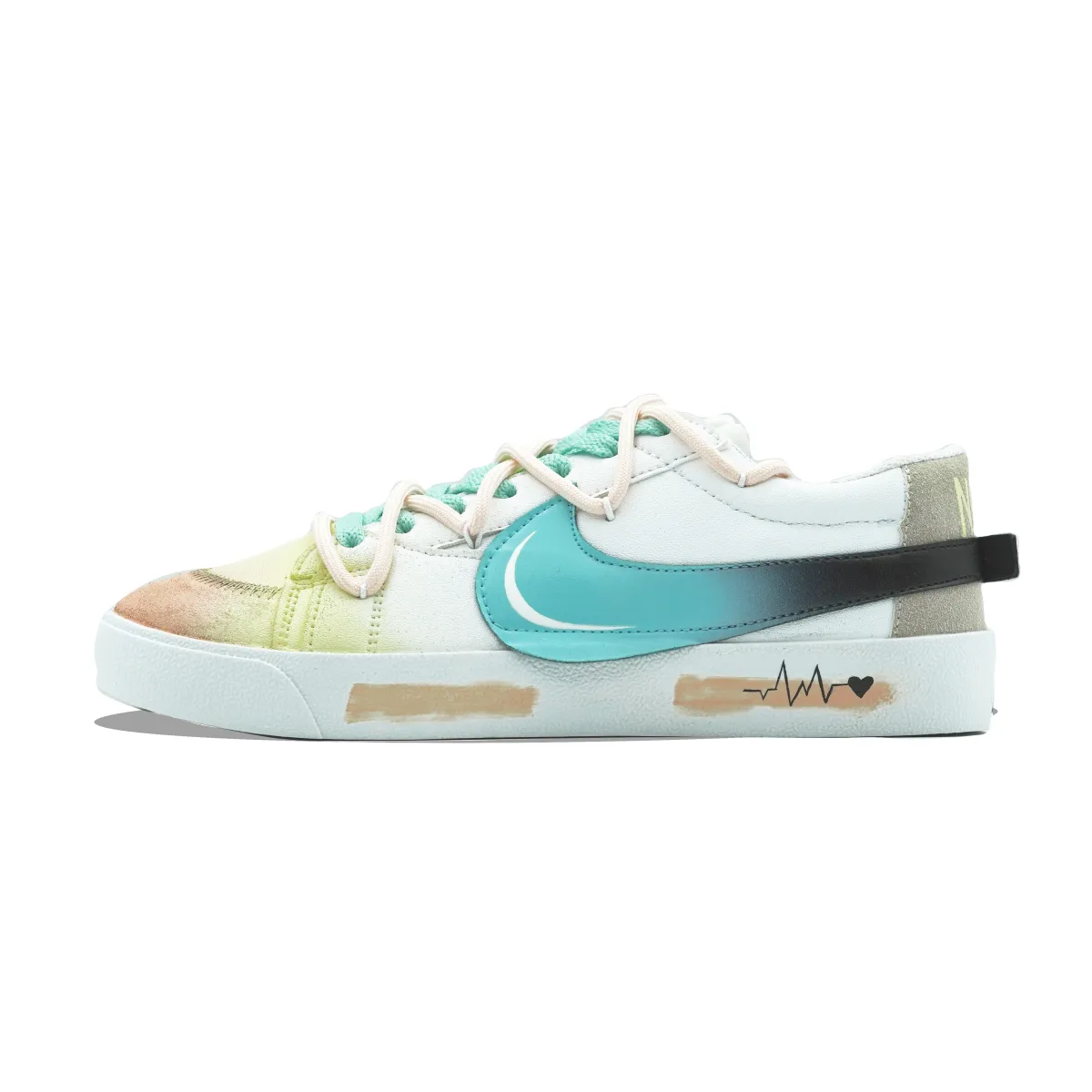 Nike Blazer Low '77 Skateboard Shoes Unisex Low Top Blue Green, Yellow, Pink