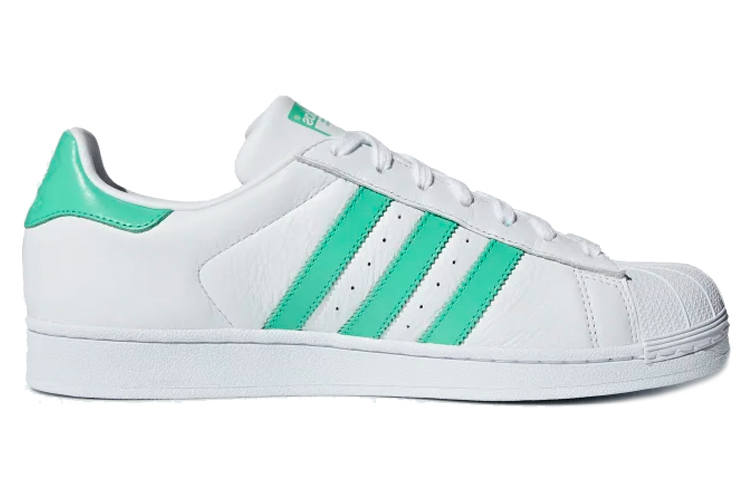 Кеды adidas Originals Superstar (мятно-зеленые) — 白/薄荷绿 — фото 2