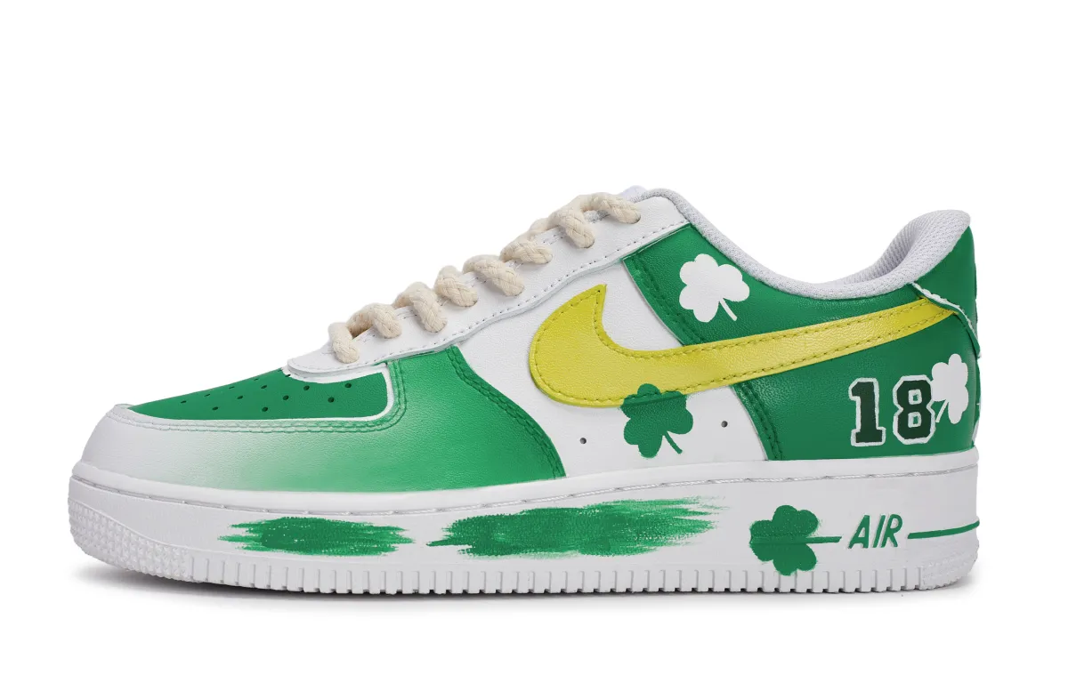 Nike Air Force 1 Brilliant Brushstrokes, Celtic Slip Resistant Abrasion Resistant Low top Skateboard Shoes Unisex