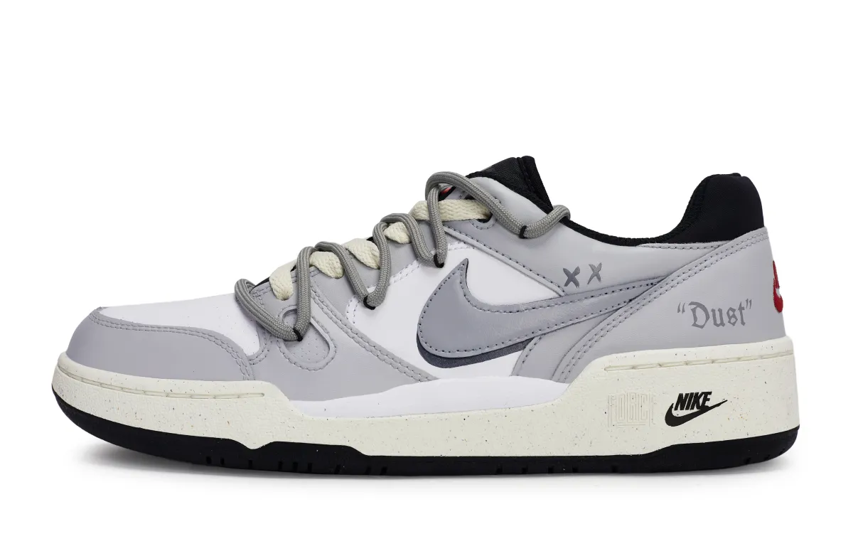 Nike Full Force Skateboard Shoes Men's Low Top Black/White/Gray