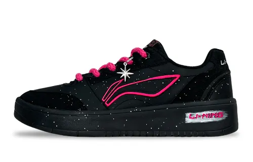 Li Ning Sycee V3 Slip Resistant Abrasion Resistant Low top Skateboard Shoes Men's Black Rose Red