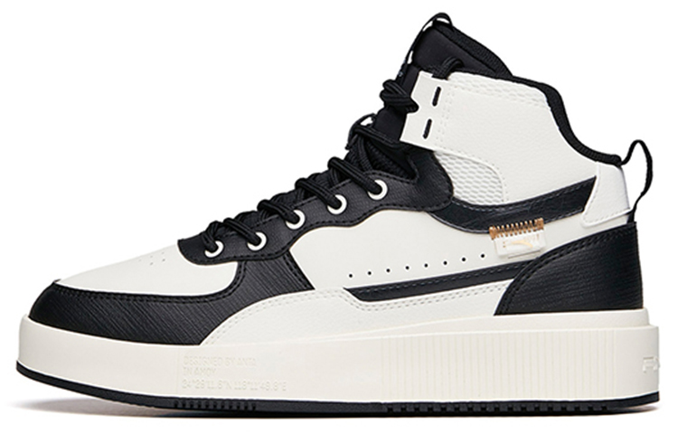 Anta Life Collection Abrasion Resistant High top Skateboard Shoes Women's White Black