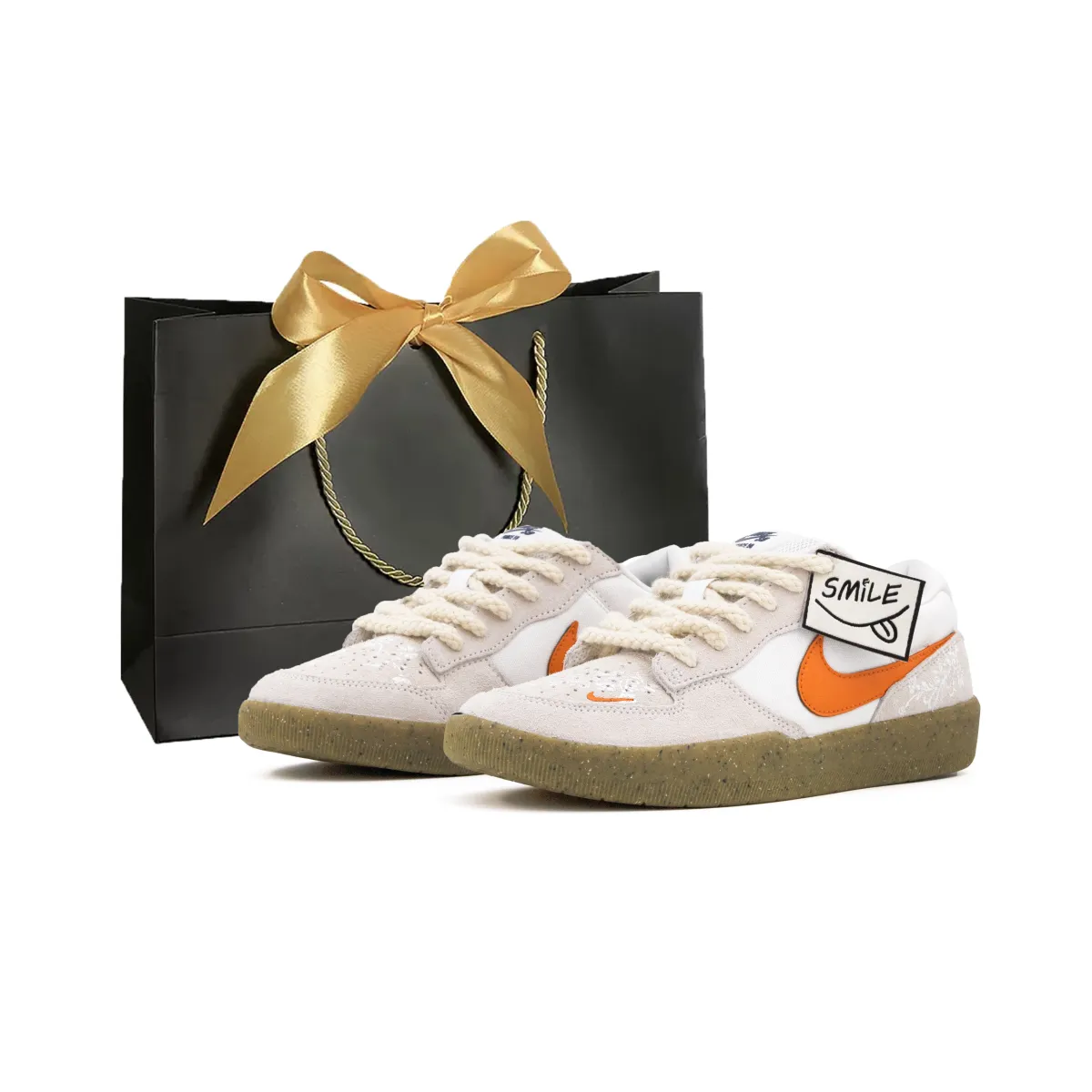 Nike SB Force 58 Slip Resistant Slip Resistant Low top Skateboard Shoes Unisex Ecru