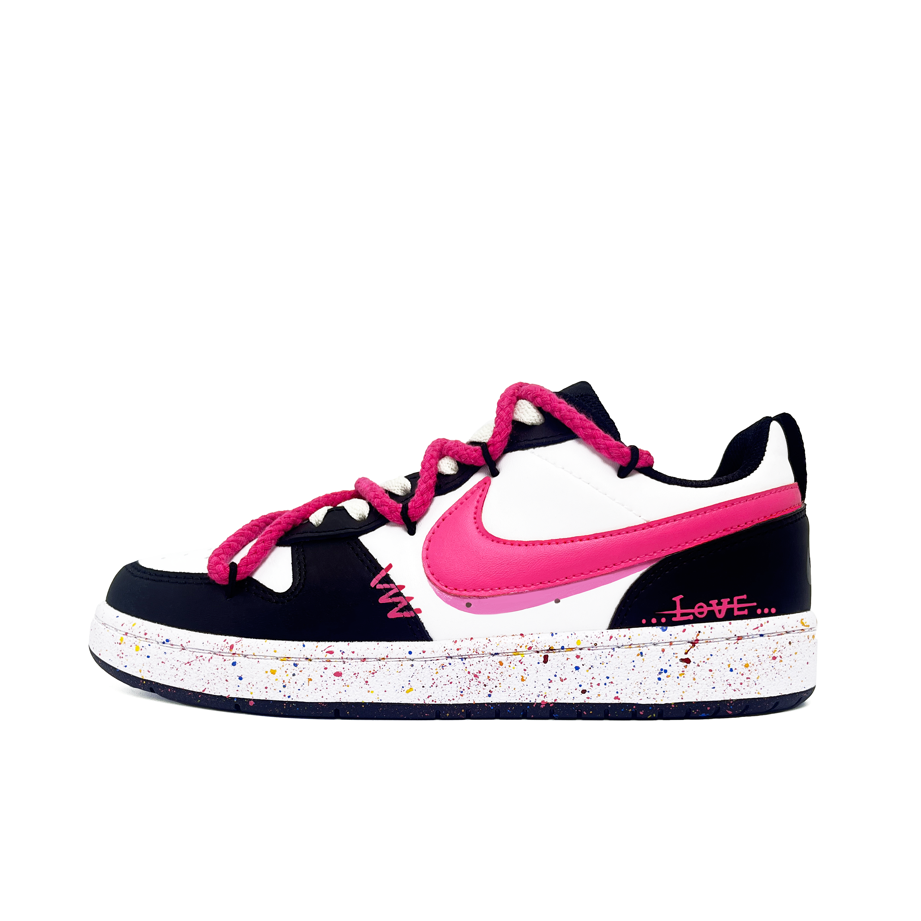 Nike Court Borough Abrasion Resistant Abrasion Resistant Low top Skateboard Shoes Women's Black Pink