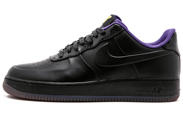 Мужские кеды Nike Air Force 1 (черно-пурпурные) — Чёрный / фиолетовый — фото 1