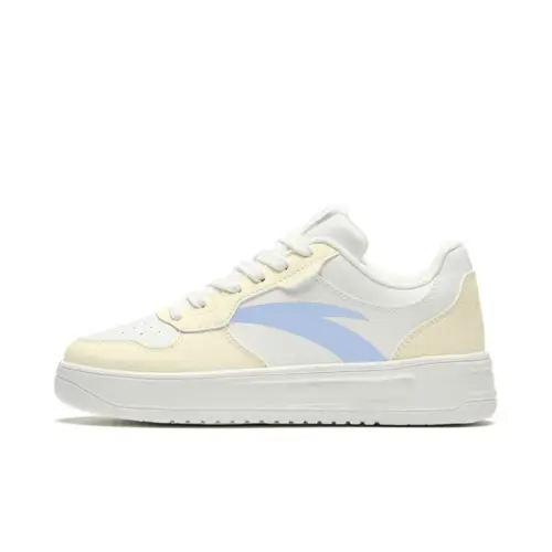 Anta Slip Resistant Cushioning Slip Resistant Cushioning Low top Skateboard Shoes Men's White Yellow Blue