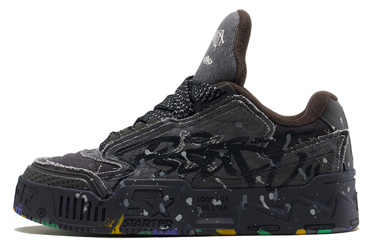 STARTER Vol 2 Slip Resistant Abrasion Resistant Low top Skateboard Shoes Men's Light Black