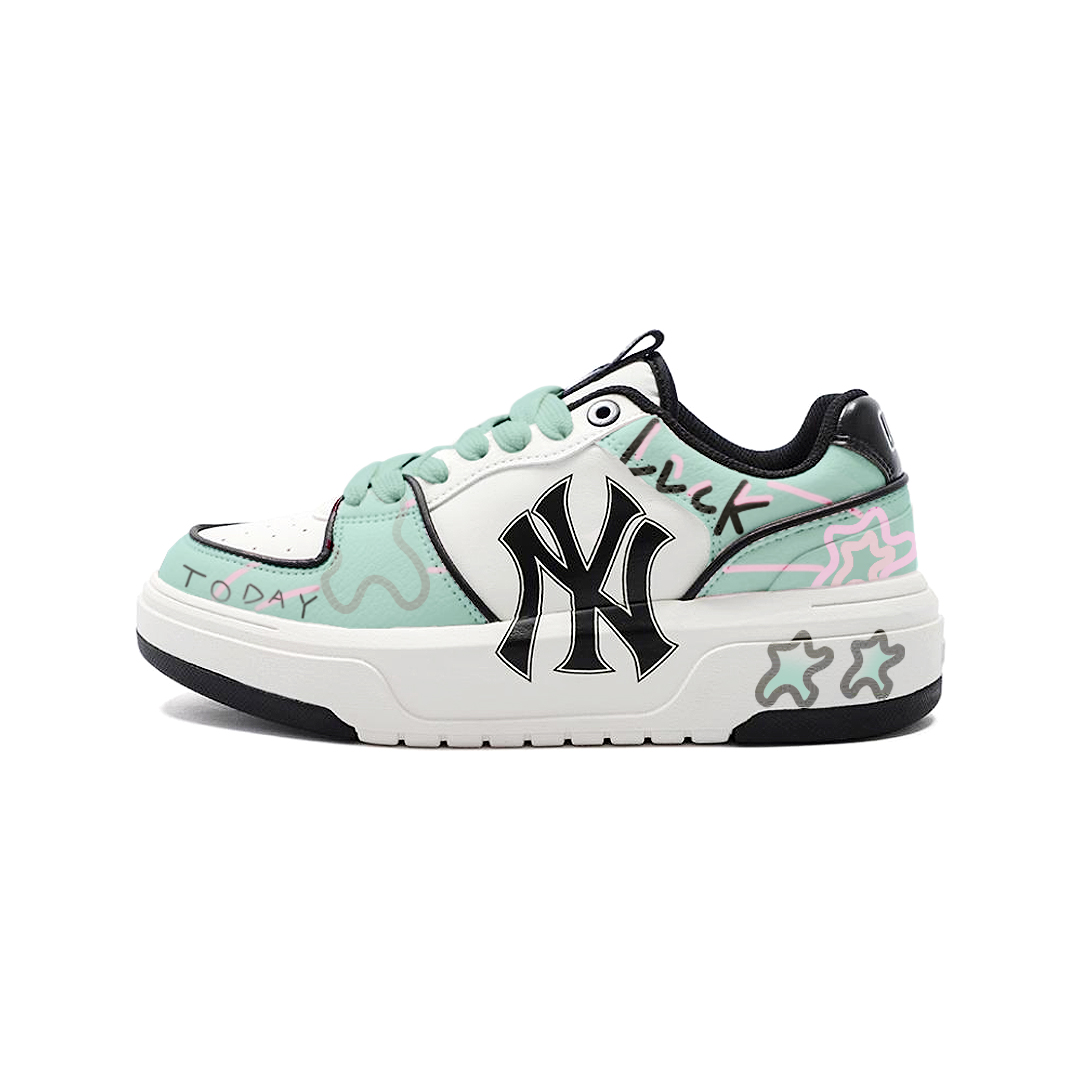 MLB Chunky Liner Pu Coverage Height Increasing Coverage Height Increasing Low top Skateboard Shoes Unisex Cyan