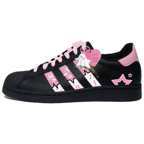 Adidas Originals SUPERSTAR Ziye, Gothic Sweetheart Slip Resistant Low top Skateboard Shoes Unisex Black